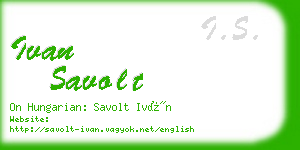 ivan savolt business card